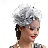 cheap Fascinators-Fascinators Feather Wedding Birthday Elegant Vintage Cute With Feather Flower Headpiece Headwear