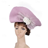 economico Fascinatori-Fascinator Carta pura Matrimonio Compleanno Vintage Carino Retrò Con Fiore Tulle Copricapo Copricapo