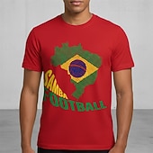  Meciul Mondial de Fotbal 2026 Ținute Tricou Tricou grafic Fotbal Inspirat de Brazilia Patriotic Tricou pentru Unisex Adulți Imprimare 3D pentru Petrecere