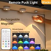 economico Luci del disco-3/6 pezzi luce notturna RGB ricaricabile con telecomando, luce per quadri, 12 modalità di colore per armadio, cucina, bagno, camera da letto, ufficio, illuminazione d'atmosfera