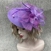 economico Fascinatori-Fascinator Cotone Matrimonio Compleanno Vintage Carino Retrò Con Pizzo Copricapo Copricapo