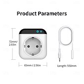 abordables appareils électroménagers-Thermostat intelligent programmable Wi-Fi, mini-régulateur de température à brancher (10 A), compatible avec les prises électriques, application de contrôle, commande vocale, minuterie et interrupteur