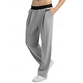 abordables pantalons décontractés-Homme Pantalons Pantalon décontracté Avec Poches Taille Élastique Bloc de Couleur Confort Longueur complète Quotidien Maison Extérieur Simple Style Classique Noir bleu marine Non Elastique