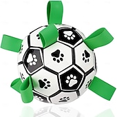 cheap Interactive Toys-Dog Soccer Ball with Grab Tabs, Upgraded Interactive Dog Toys, Tug of War Dog Toy, Rubber Ball, Dog Water Toy, Herding Ball for Dogs, Funny Dog Toys for Small &amp; Medium Dogs