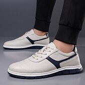 abordables Zapatillas Informales-Zapatillas casuales de piel sintética para hombre: zapatos ligeros y cómodos para caminar, viajes, salidas diarias y ropa de calle informal.