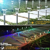 cheap Pathway Lights &amp; Lanterns-Solar Outdoor Lights, Solar Pathway Lights Outdoor Waterproof, Stainless Steel Stake Lighting for Garden Yard Path Walkway Driveway Patio Lawn Outside Decor,Color Changing