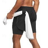 voordelige Hardloop Shorts-Voor heren Hardloopshorts Atletische shorts Sportbroek Trekkoord Zak 2 in 1 Met compressievoering Short / Broekje Casual Dagelijks Buiten Zomer Lente Sneldrogend Lichtgewicht Vochtregelerend