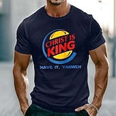  Men's Christ Is King Have It Yahweh Burger Logo Parody Funny Christian Religious Graphic T Shirt Muscle Fit Short Sleeve Casual Daily Wear Designer Clothing Apparel S M L XL XXL XXXL
