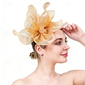 ieftine fascinatoare-Palarioare Material Textil Nuntă Zi de Naștere Epocă Drăguţ Retro Cu Pene Diadema Articole Pentru Cap