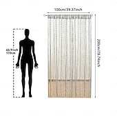 お買い得  ブラックアウトカーテン-出入り口用のストリングカーテン、キラキラビーズカーテン、ドア、タッセルビーズ、吊り下げフリンジ、ヒッピー、吊り下げパティオタッセルスクリーン、部屋の装飾、窓、壁の背景、ドア