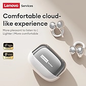 baratos Fones de ouvido abertos-Fones de ouvido sem fio Lenovo com clipe de orelha aberto, Bluetooth 6.0, estojo de carregamento, 25 horas de reprodução, compactos. &amp;Som potente, microfone embutido, fones de ouvido confortáveis para