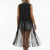 tanie Najfatalniejszy-Retro / vintage Boho 1970 Zamszowa kamizelka Bez rękawów Hipisowskie Grzywka Strój na bal maskowy Damskie Duma Karnawał Festiwal Muzyczny Coachella Dla dorosłych Kamizelka