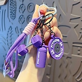 cheap Gifts-DIY Mini Gym Barbell Plate Keychain, Creative Fitness Weight Plate Keyring Pendant, Sport Lover Key Chain for Car Keys, Bag Charm, Couple Gift, Gym Lover Accessories