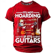 economico T-shirt Grafiche di Musica e Strumenti-Per uomo Chitarra Gergo divertente Maglietta Manica Corta maglietta Stampa 3D Girocollo Camicia Moda Quotidiano Quotidiano Streetwear Blu Rosso Estate Primavera Abbigliamento S M L XL XXL XXXL