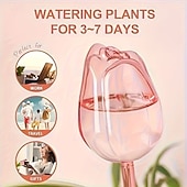 abordables Arrosage et irrigation-Lot de 6 arroseurs automatiques roses pour tulipes, système d'arrosage automatique pour plantes en pot, plantes d'intérieur, semis, jardins extérieurs, pelouses et parterres de fleurs.