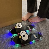preiswerte Dekorative Lichter-Leuchtende Hausschuhe für Damen und Herren, Hausschuhe für drinnen, Hausschuhe aus Memory-Schaum, flauschig, fürs Schlafzimmer, niedlich, offene Zehen, rutschfest, Plateau-Sandalen für draußen,