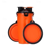economico Ciotole e Bottiglie da Viaggio-Set composto da 1 tazza per acqua/cibo + 2 ciotole pieghevoli. Borraccia da viaggio per cani con ciotola pieghevole, contenitore per cibo per animali domestici 2 in 1 con ciotola pieghevole. Ciotola