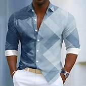 abordables Forme Géométrique-Homme Géométrique Dégradé de Couleur Art abstrait Chemise Chemise Boutonnée manche longue Mode Décontractée Quotidien Extérieur Vêtements de rue Printemps Automne Col Rabattu Impression 3D Chemise en