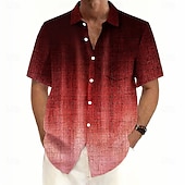 economico Geometrica-Per uomo Colore sfumato Arte astratta Camicia Camicia Estiva Camicia con Bottoni Manica Corta Moda Casual All'aperto Vacanza Abbigliamento Quotidiano Estate Primavera Collo ripiegato Stampa 3D