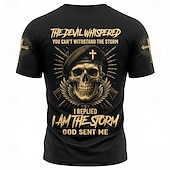  250° anniversario dell'America Per uomo Croce Veterani Cristiano Maglietta Manica Corta maglietta Stampa 3D Girocollo Camicia Religioso Patriotico Casuale Quotidiano Feste Nero 1 Nero 2 Estate