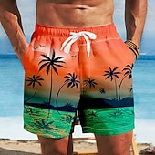 economico Piante e Fiori Tropicali-Per uomo Albero di Cocco Piante Tropicali Costumi da bagno Costumi da bagno Pantaloncini da bagno Pantaloncini da Surf Misura del girovita medio Hawaiano Vacanza al Mare Tasche Laterali fodera in
