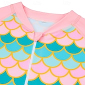 abordables Maillot de bain une pièce-Maillot de bain Enfants Fille Extérieur Graphique Vacances Fermeture éclair Maillots de bain 4 ans et + Été Bleu Rose Claire Rose Claire