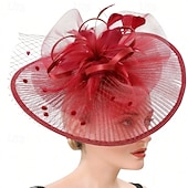 abordables Fascinadores-Fascinators Tejido Boda Cumpleaños Vintage Estilo lindo Retro Con Cintas Flor Celada Sombreros