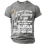  Férfi Zene Vicces szleng Póló Rövid ujjú póló 3D nyomtatás Terített nyak Ing Divat Napi Napi Utca Medence Fekete Rubin Nyár Tavasz Ruházat S M L XL XXL XXXL