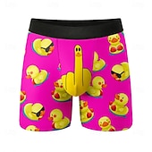  Per uomo Animale Cartoni animati Anatra Boxer elasticizzati Costume nuoto a pantaloncino Pantaloncini da bagno boxer Divertente Casuale Casa Vacanza al Mare Fascia Elastica Traspirante Biancheria