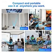 cheap Projectors-Native 1080P 5G Smart Projector, 8K Supported Android 13.0 Movie Projector for Soccer Watch Party, HDR 10+ Home Theater for Football Tournament, Stadium Experience for Championship Game Night