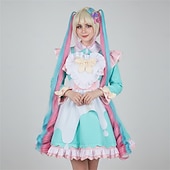 baratos Fantasias Anime-Ternos de Empregadas Anime Vestidos Roupa Baile de Máscara Trajes de cosplay Dia Das Bruxas Anime Expo Perucas Ocasiões Especiais Para Mulheres Adulto
