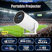 preiswerte Projektoren-2024 Neuer HY300 PRO Intelligenter Tragbarer Projektor Android 13.0 1280 * 720 Auflösung 28 Speicher WIFI LCD Video 720P Heimkino 4K Projektor Bluetooth 5.4 Valentinstagsgeschenk