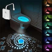 baratos Luzes de Decoração de Quarto-Luz de vaso sanitário com sensor de movimento, 16 cores e projeção de estrelas, luz noturna de LED recarregável para banheiro, presente divertido para mulheres, homens, meninas e meninos.