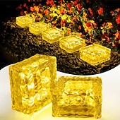 Недорогие Подсветки дорожки и фонарики-2/4 шт. уличных солнечных садовых светильников, водонепроницаемые светильники в виде ледяных кирпичей для двора, ландшафта, ступеней, дорожек, бассейнов, декоративные солнечные светильники для