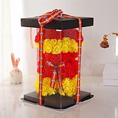 preiswerte Weltfußballspiel 2026-25 cm großer Rosen-Teddybär für die Fußball-Weltmeisterschaft, künstliches Rosenblüten-Geschenk für Fußballfans, Hochzeit, Muttertag, Jahrestag, inklusive transparenter Geschenkbox