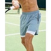 billiga Shorts för män-Herr Solid färg Sportshorts Tennisshorts Ficka Med kompressionsfoder Snabb tork Stretch Fuktabsorberande Andningsfunktion Tennis Golfskor Pickleball Shorts Mörkgrå Svart Ljusblå Tenniskläder