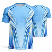  Herren Fußballtrikot Geometrisch Argentinien Pullover-Oberteile Sport-T-Shirt Sommer Farbblock Kurzarm UPF 50 Schnelltrocknend Feuchtigkeitsableitend Atmungsaktiv Turnier Fußball Leger Laufen Joggen