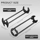 economico Strumenti di misurazione e misurazione-Chiave professionale per lavabo 2 pezzi - lavello multifunzione &amp;strumento di installazione del rubinetto, chiave per tubi con testa girevole per spazi ristretti sotto il lavandino