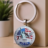  36dílná sada klíčenek na párty k 250. výročí - 12 klíčenek / 12 přáníček / 12 organzových sáčků, 2D plochý design se sochou svobody a orlem, 250 let 1776-2026, ideální jako dárek ke Dni nezávislosti.
