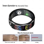 abordables Bagues Intelligentes-Suivi d'activité Smart Ring moniteur d'activité haute précision avec écran LED accessoire de santé intelligent étanche bague de suivi de sommeil et de sport pour hommes et femmes connectée par