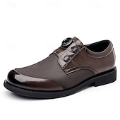 economico Scarpe Derby-Scarpe da uomo marroni eleganti e casual, stringate, comode sneakers da ufficio leggere, ideali per l'uso quotidiano, viaggi, pendolarismo, riunioni, outfit del fine settimana e stile da gentiluomo elegante.