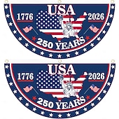 billige 250. jubileum-2 stk. U.S. 250. jubileumsflagg 1,5X3 FT 1776-2026 fanflagg patriotiske stjerner hageplakater hengende dekorasjoner utendørs inngangsdør veranda velkomst bakgrunn med messingøyer