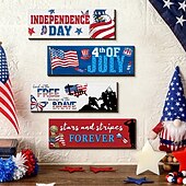  1 sada dřevěných cedulí s orlem k 250. výročí amerického Dne nezávislosti, vintage kulatý závěs na dveře, vlastenecká bytová dekorace s motivem USA, ideální pro 4. července, Den památky nezávislosti a