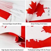 ieftine Meciul de fotbal mondial 2026-Banner cu steaguri canadiene din șnur pentru meciul de vară al Cupei Mondiale de fotbal, 50 de steaguri, mini steaguri canadiene mici de 46 de picioare, pentru decorarea țării, școală, petrecere,