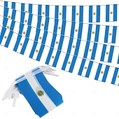 cheap World Soccer Match 2026-Argentina String Flag Pennant Banner for Soccer World Summer Cup Match 50 Flags, 46 Feet Small Mini Argentine Flags Bunting Banner for Country Decoration, School, Party, Sports Events