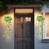 economico Luci paesaggistiche-Luci solari da giardino sospese per primavera ed estate, 66 LED realistici con fiori e rampicanti, decorazioni per esterni impermeabili IP65 per giardino, patio e recinzione, accensione automatica 8-12 ore, regalo per la mamma