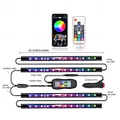 abordables Bandes Lumineuses Intelligentes-Bandes LED, éclairage intérieur intelligent RGBIC pour voiture avec contrôle par application, modes musicaux et millions de couleurs, éclairage LED pour la décoration de voiture, 12 V CC