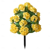  20 Inch Artificial Flower Stake Outdoor Decor Geraniums Multi-Color Garden Stakes for Yard & Lawn, No Fade Heavy Duty Plastic, All Season Decoration