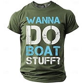 voordelige Grappige T-shirts voor mannen-Heren T-shirt met retro nautische, boot- en watersportprint, distressed graphic, regular fit, geschikt voor het leven aan het meer of op het strand. Designer kleding in de maten S, M, L, XL, XXL en