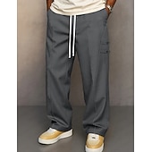 ieftine pantaloni casual-Bărbați Pantaloni Pantaloni casual Cordon Buzunar Simplu Confort Respirabil Lungime totală Casual Zilnic Casă Vacanță Modă Cămilă Gri Inelastic
